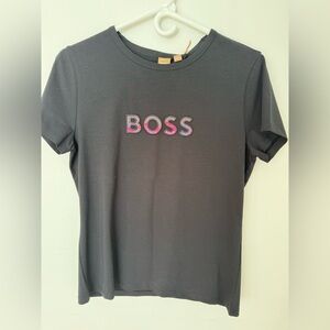 Hugo Boss Women's Black Tee with Logo